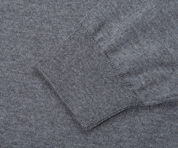 BOSS Ebenji 1/4 Zip Wool Knitwear Medium Grey