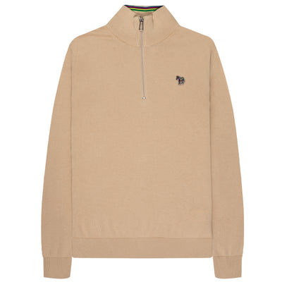Paul Smith PS 1/4 Zebra Logo Zip Knit Medium Beige