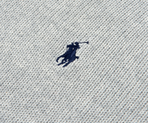 Polo Ralph Lauren Ribbed Chunky 1/4 Zip Knit Grey Heather