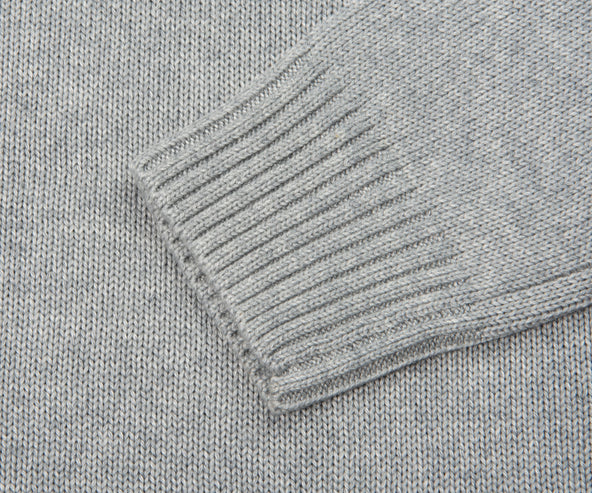 Polo Ralph Lauren Ribbed Chunky 1/4 Zip Knit Grey Heather