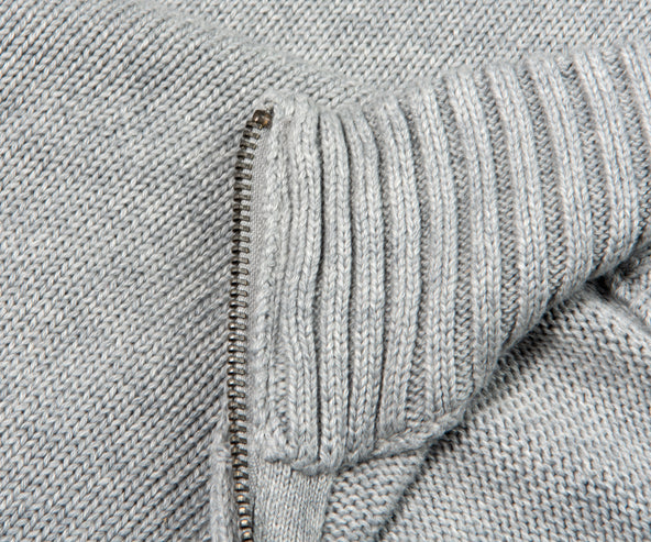 Polo Ralph Lauren Ribbed Chunky 1/4 Zip Knit Grey Heather