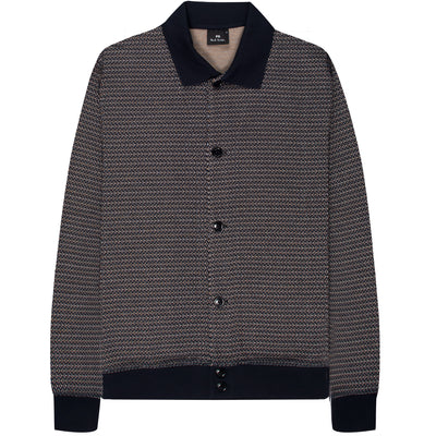 Paul Smith PS Weaved Full Button Jersey Orange/Navy