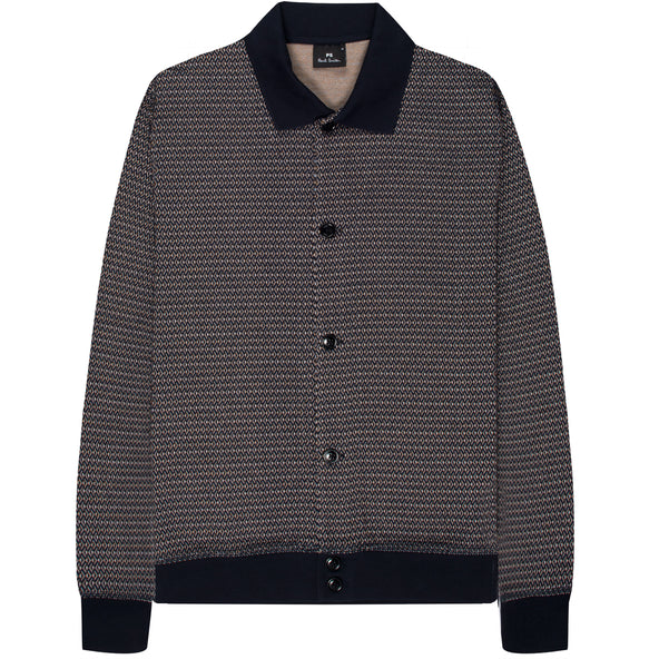 Paul Smith PS Weaved Full Button Jersey Orange/Navy