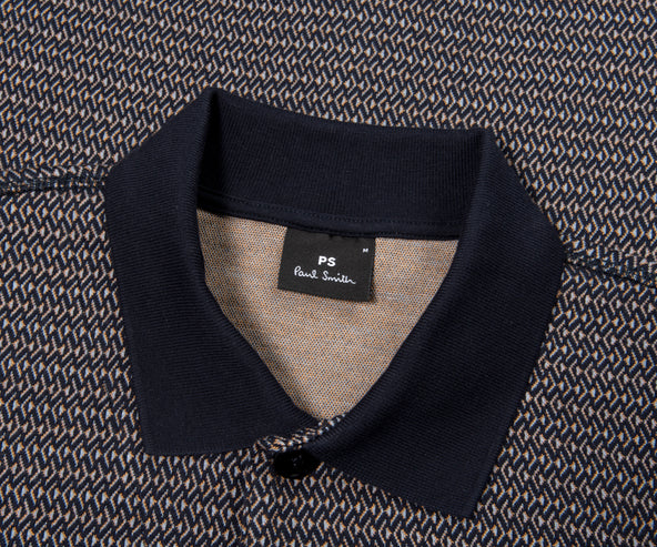 Paul Smith PS Weaved Full Button Jersey Orange/Navy