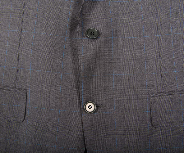 Canali Kei Check Wool Suit Charcoal