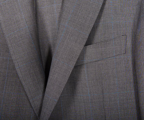 Canali Kei Check Wool Suit Charcoal