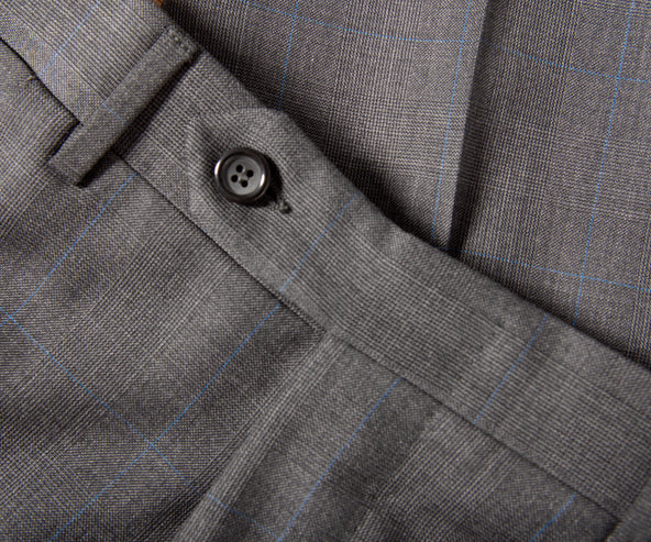 Canali Kei Check Wool Suit Charcoal