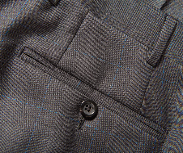Canali Kei Check Wool Suit Charcoal