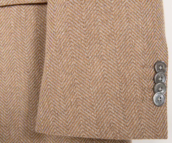 HUGO BOSS H-Hutson Slim Fit Herringbone Blazer Beige