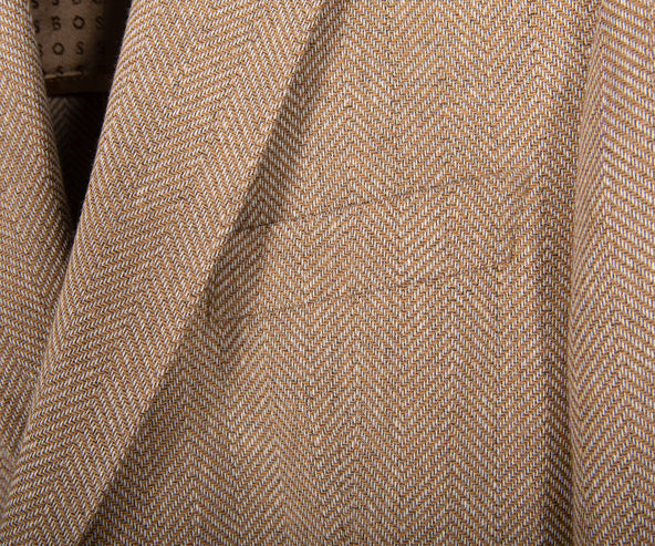 HUGO BOSS H-Hutson Slim Fit Herringbone Blazer Beige