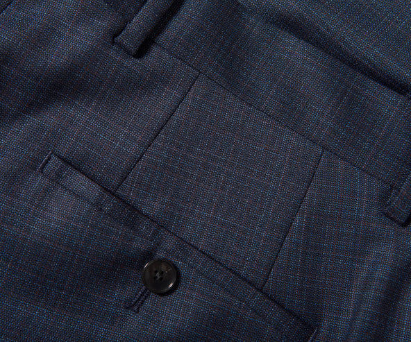 HUGO BOSS H-Huge Slim Fit 2 Piece Patterned Suit Dark Blue