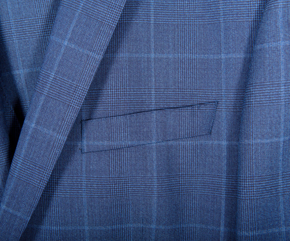 HUGO BOSS H-Reymond 3 Piece Extra Slim Fit Check Suit Blue