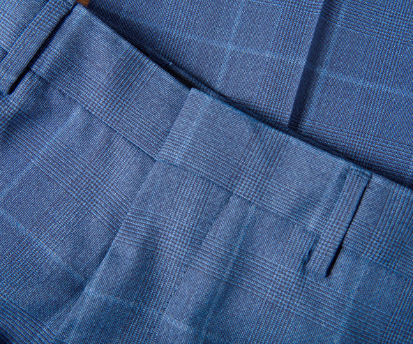HUGO BOSS H-Reymond 3 Piece Extra Slim Fit Check Suit Blue