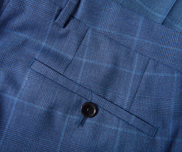 HUGO BOSS H-Reymond 3 Piece Extra Slim Fit Check Suit Blue