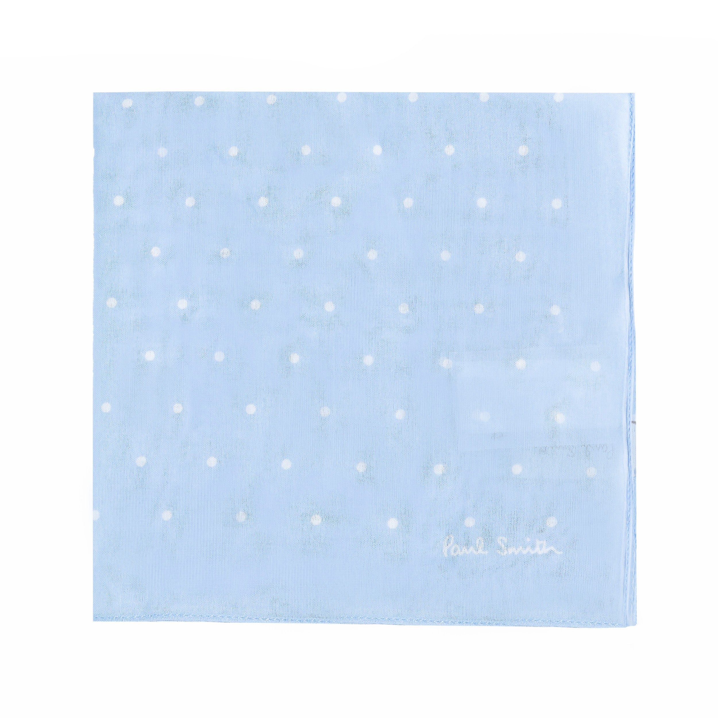 Paul Smith Large Spotted Pocket Square Light Blue
