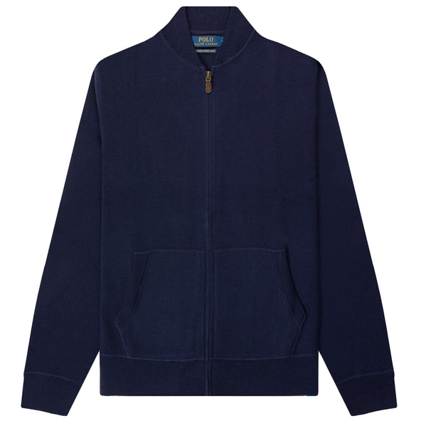 Polo Ralph Lauren Washable Wool Full Zip Jumper Hunter Navy