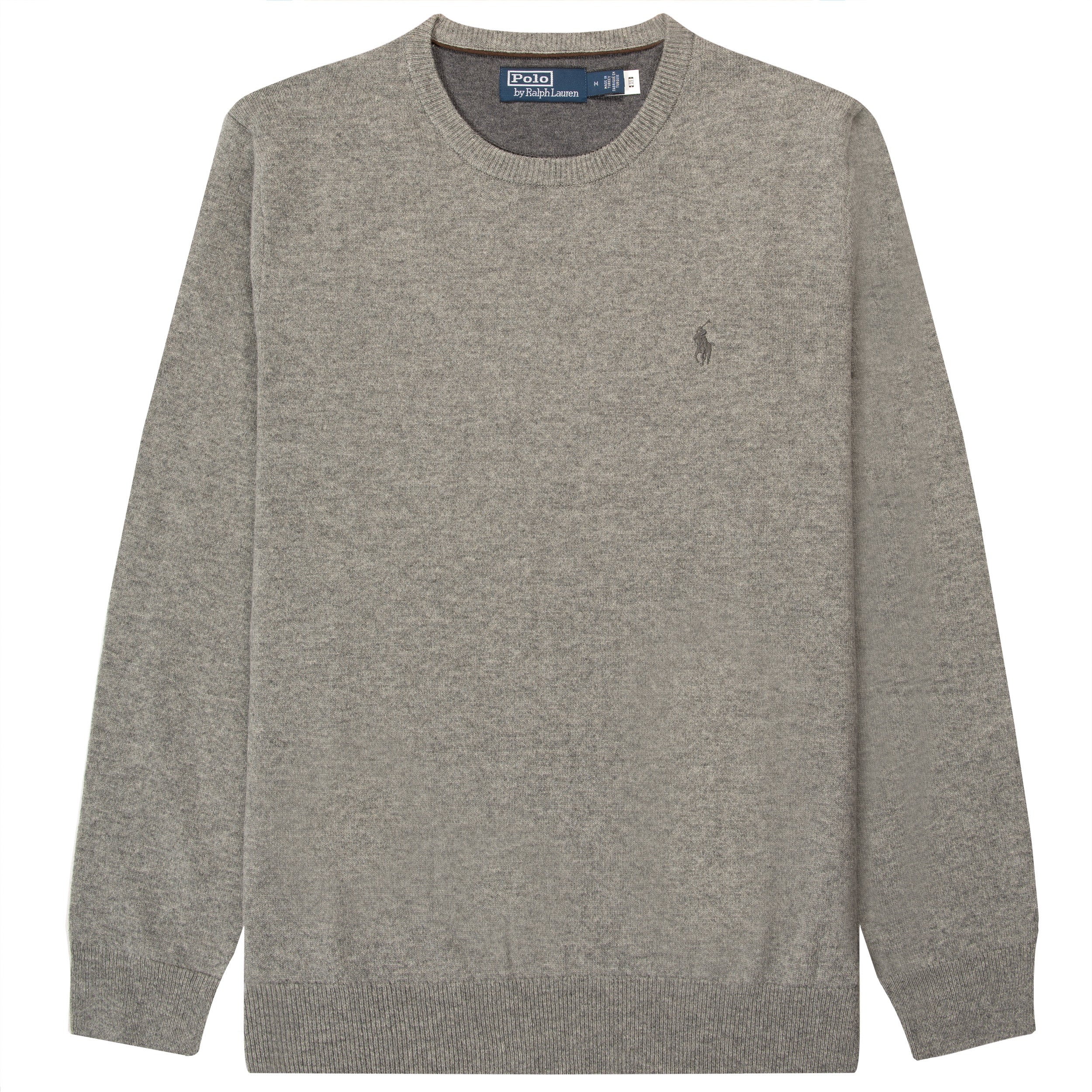 Ralph Lauren Classic Logo Crewneck Knit Fawn Grey Heather