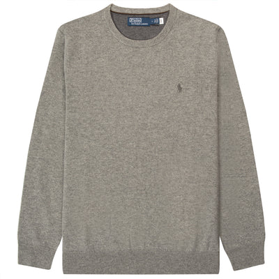 Polo Ralph Lauren Classic Logo Crewneck Knit Fawn Grey Heather