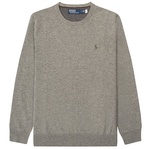 Polo Ralph Lauren Classic Logo Crewneck Knit Fawn Grey Heather