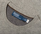 Ralph Lauren Classic Logo Crewneck Knit Fawn Grey Heather