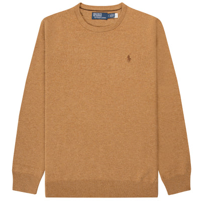 Polo Ralph Lauren Classic Logo Crewneck Knit Latte Brown Heather