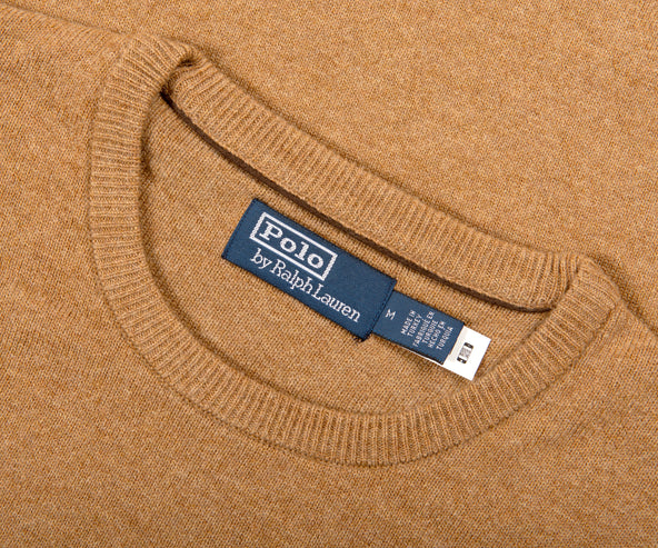 Polo Ralph Lauren Classic Logo Crewneck Knit Latte Brown Heather