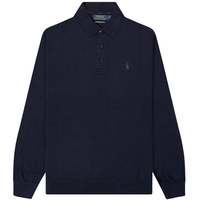Polo Ralph Lauren Washable Wool Polo-Collar Jumper Hunter Navy