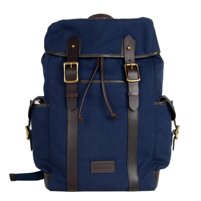 Polo Ralph Lauren Leather-Trim Canvas Backpack Newport Navy/Dark Brown