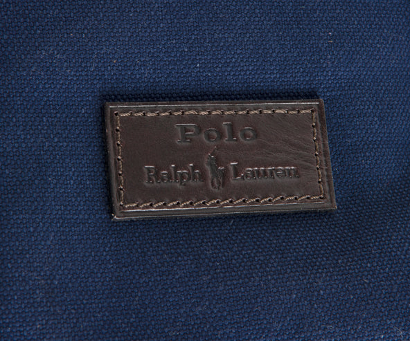Polo Ralph Lauren Leather-Trim Canvas Backpack Newport Navy/Dark Brown