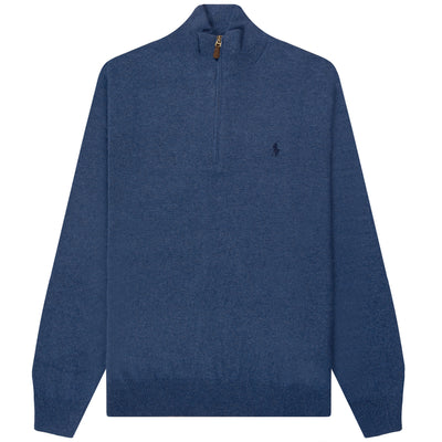 Polo Ralph Lauren Classic Logo 1/4 Zip Knit Rustic Navy Heather