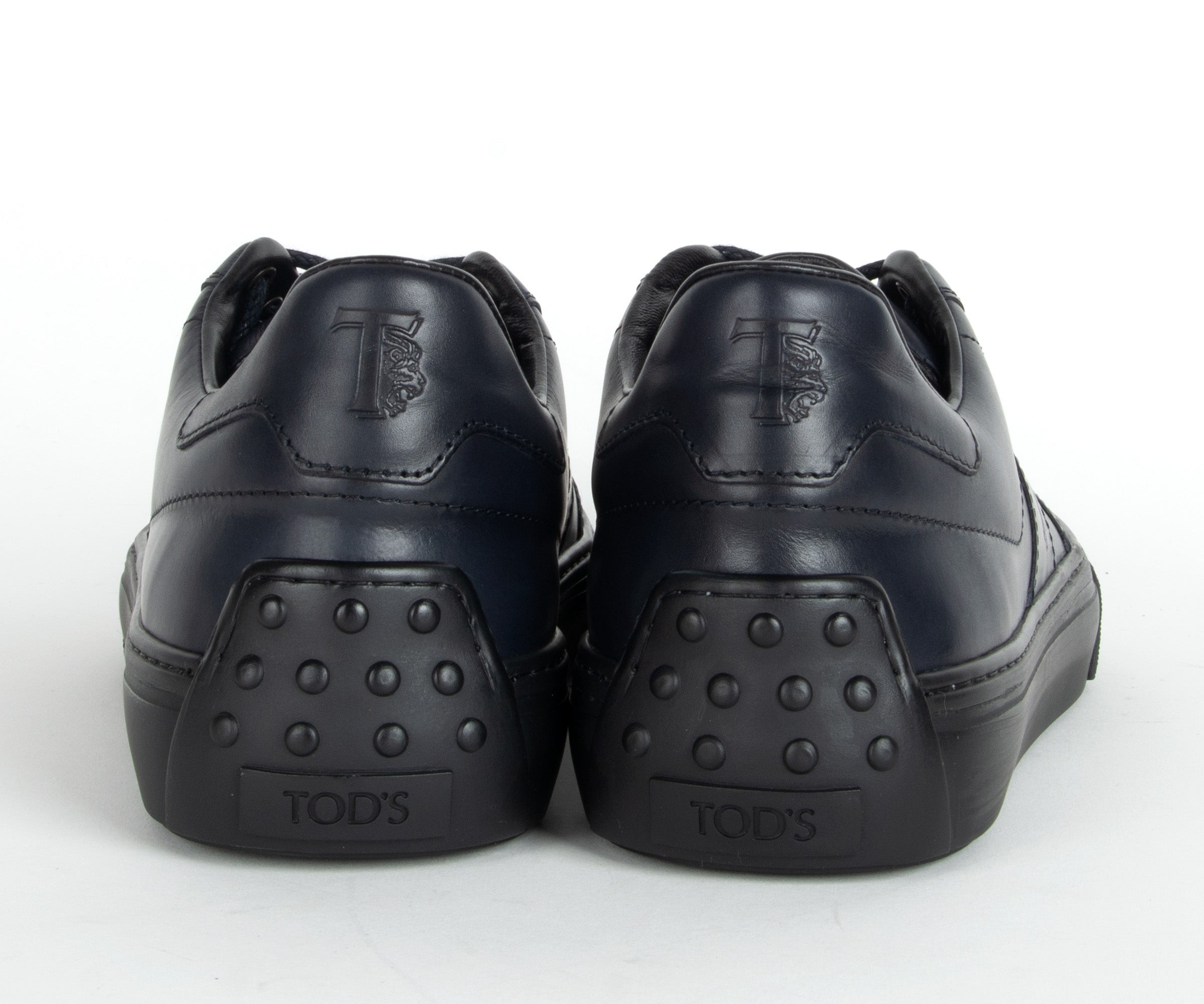 Tods Allacciata Leather Trainers Dark Navy