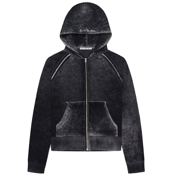 Acne Studios Acid Wash Cashmere Hoodie Grey