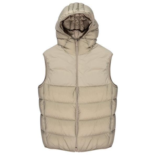 Moncler Bresse Hooded Down Gilet Light Beige