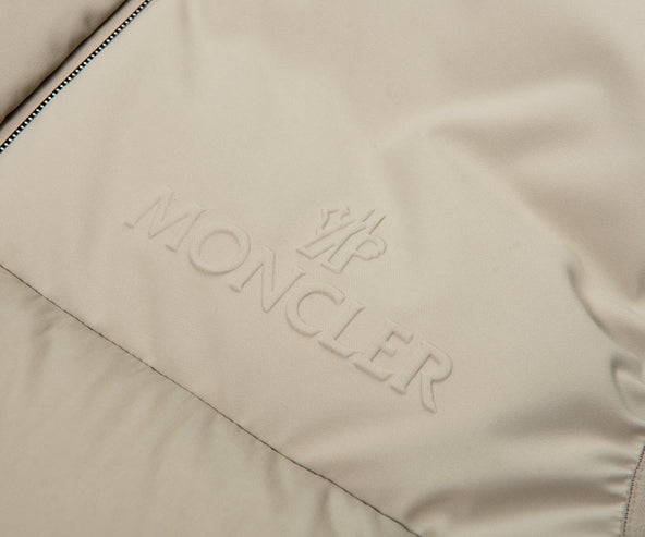 Moncler Bresse Hooded Down Gilet Light Beige