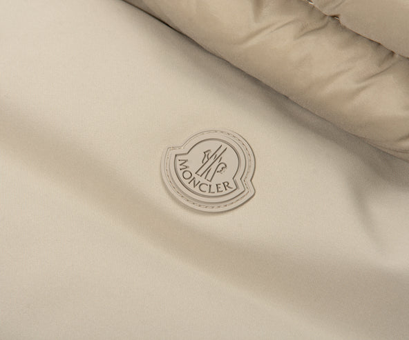 Moncler Bresse Hooded Down Gilet Light Beige