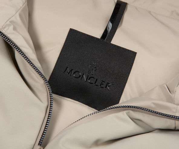 Moncler Bresse Hooded Down Gilet Light Beige