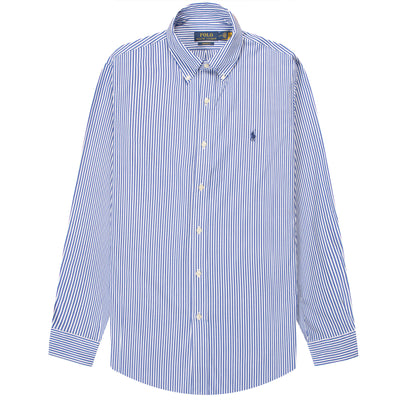 Polo Ralph Lauren Custom Fit Striped Stretch Poplin Shirt Blue/White