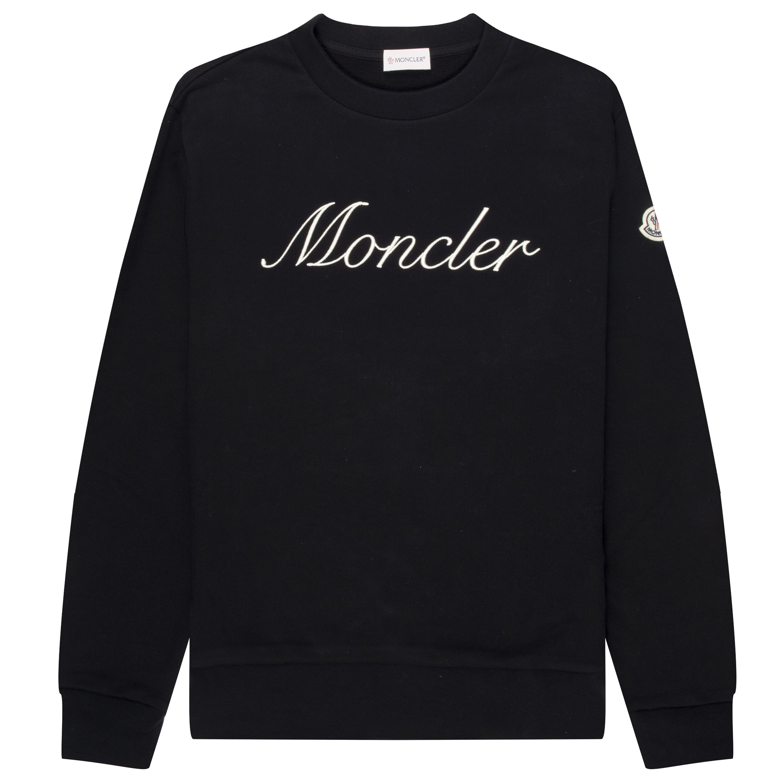 新品未使用タグ付き☆MONCLER Logo Patch スウェット M 黒色 新品 MONCLER Logo Patch Cotton SweatshirtL Moncler Logo Sweatshirt