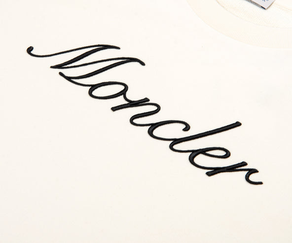 Moncler Embroidered Logo Sweatshirt White