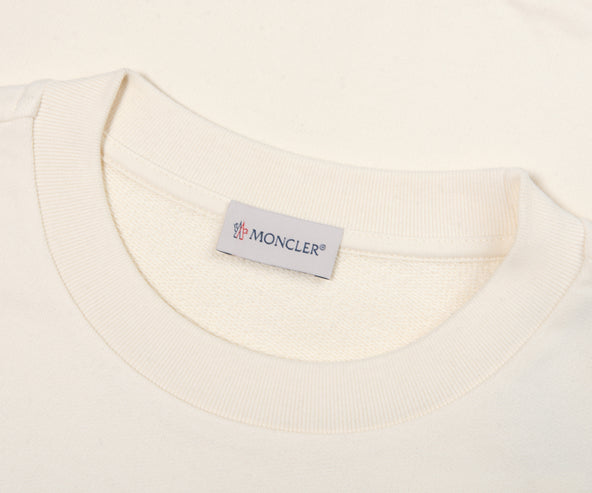 Moncler Embroidered Logo Sweatshirt White