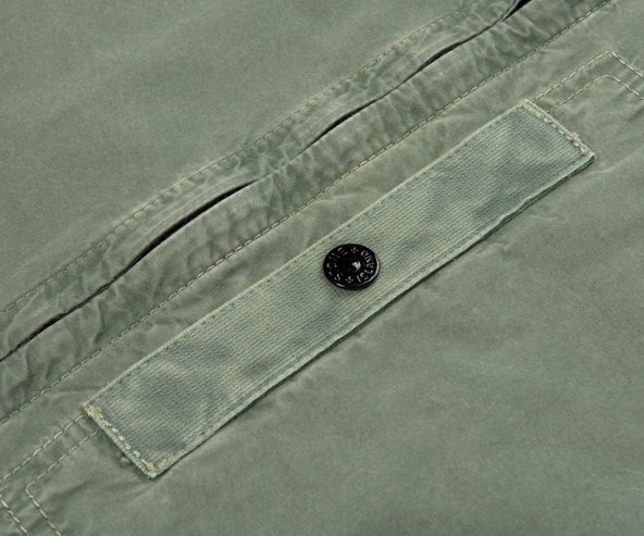 Stone Island Cotton Overshirt With Chest Pocket Sage Green