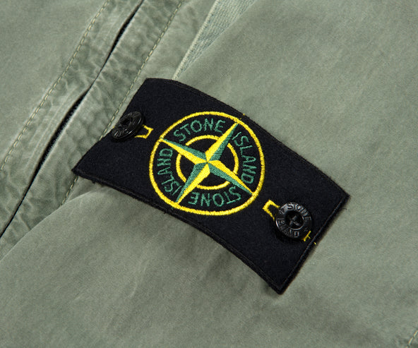 Stone Island Cotton Overshirt With Chest Pocket Sage Green