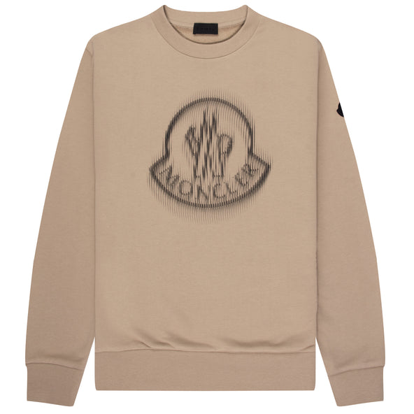 Moncler Blurred Chest Logo Sweatshirt light Beige