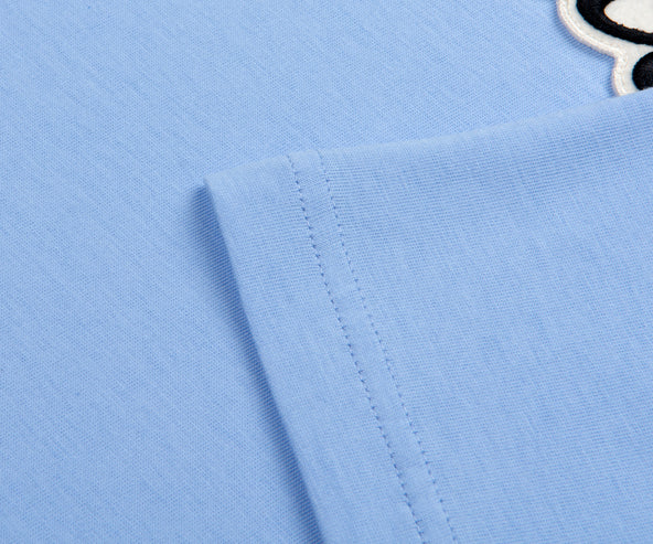 Moncler Embroidered Varsity Logo T-Shirt Light Blue