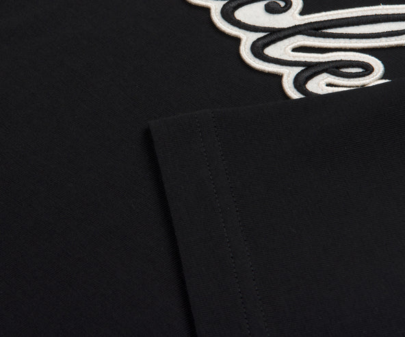 Moncler Embroidered Varsity Logo T-Shirt Black