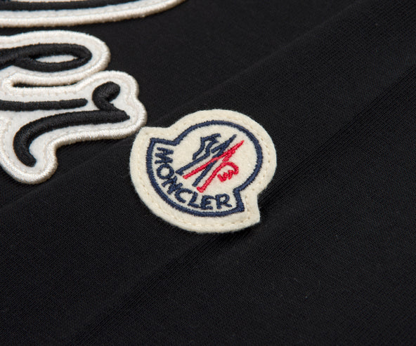 Moncler Embroidered Varsity Logo T-Shirt Black