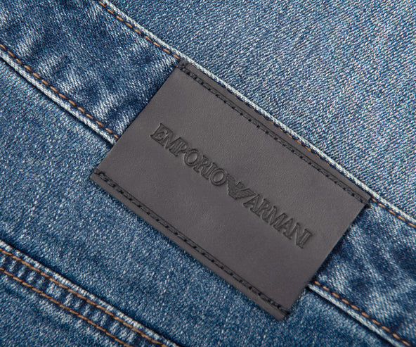 Emporio Armani J06 Slim Fit Vintage Effect Comfort Jeans Denim Blue