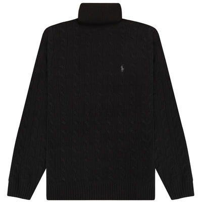 Polo Ralph Lauren Cable Wool-Cashmere Rollneck Jumper Black