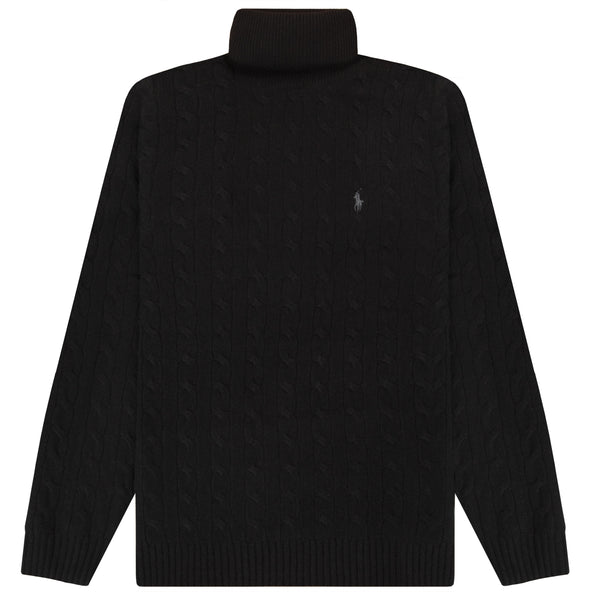 Polo Ralph Lauren Cable Wool-Cashmere Rollneck Jumper Black