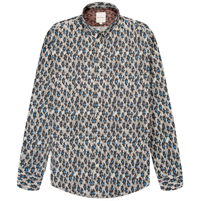 Paul Smith Big Flower Slim Fit Cotton Shirt White